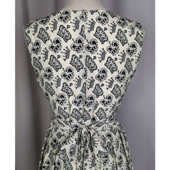 Ravi Famous London Sleeveless Crown Print Dress Black and White M - Picture 14 of 16